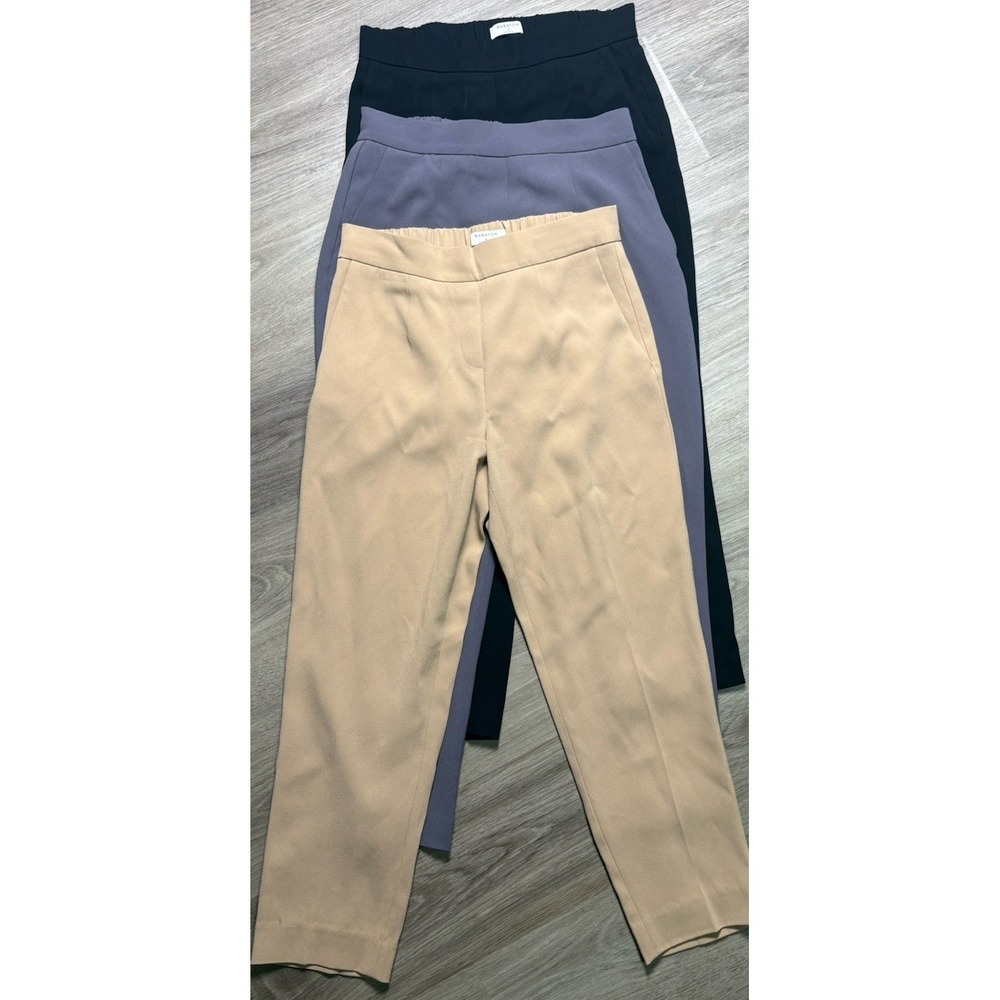Aritzia Babaton 3 Pairs Of Conan Crop Dress Pants Size 2 Crepe Office Tan Gray